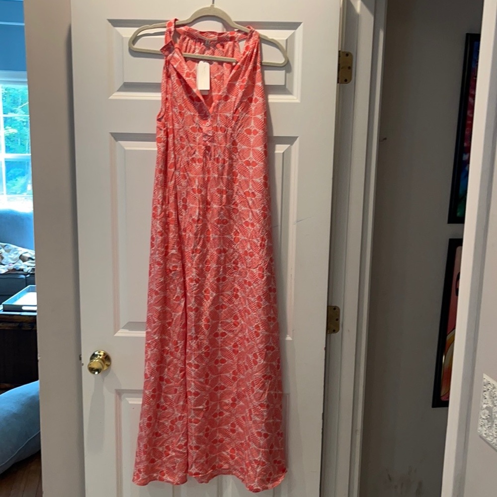NWT, 100% Silk Halter Maxi Dress by Moon & Meadow